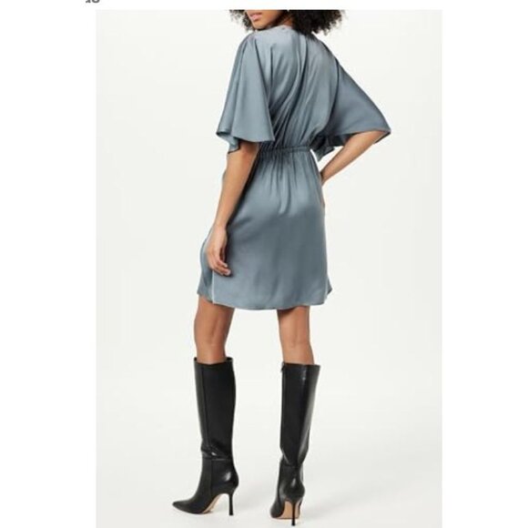 NWT THE DROP  Women's Estelle Deep V-Neck Front-Tie Mini Dress Size Large - Picture 2 of 9